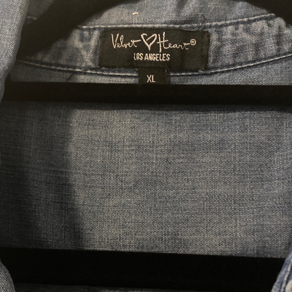 Velvet Heart Sleeveless Denim Midi Dress - Blue - Picture 4 of 6